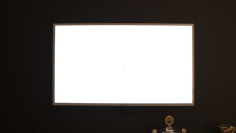 wall mounted tv with empty screen