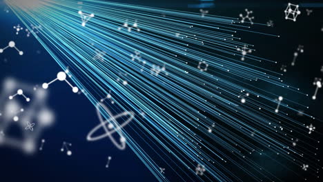 animation of molecules and network of connections