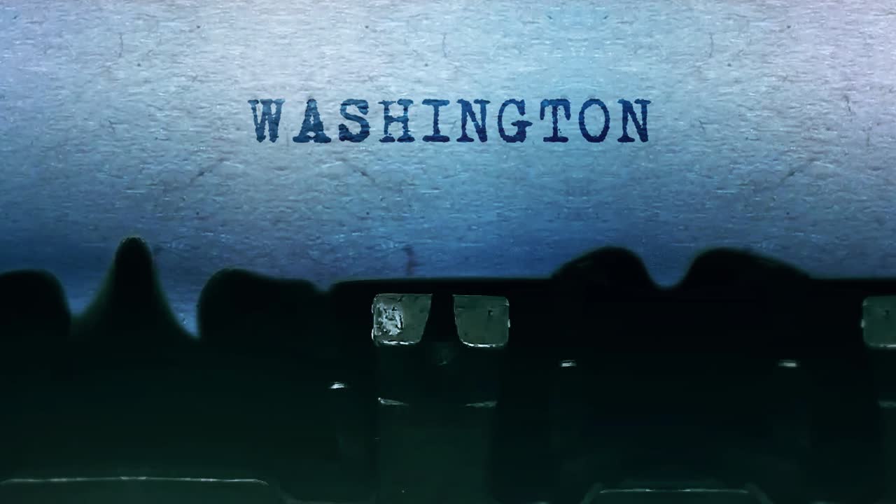 "워싱턴"의 타이핑 텍스트