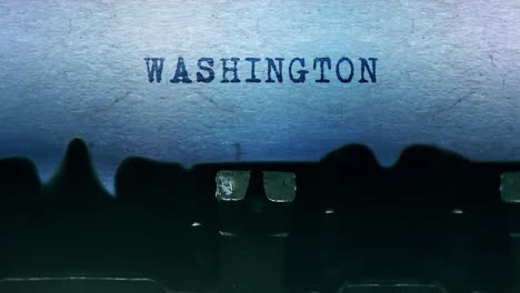 texto mecanografiado de "washington"