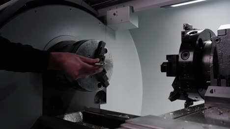 A-piece-of-metal-getting-replaced-in-CNC-machine