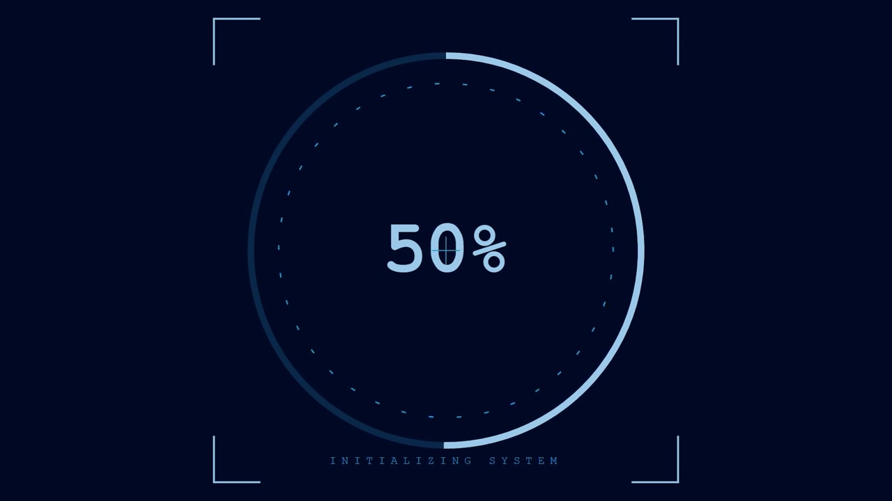 Digital Loading Progress Bar with Initializing System Text