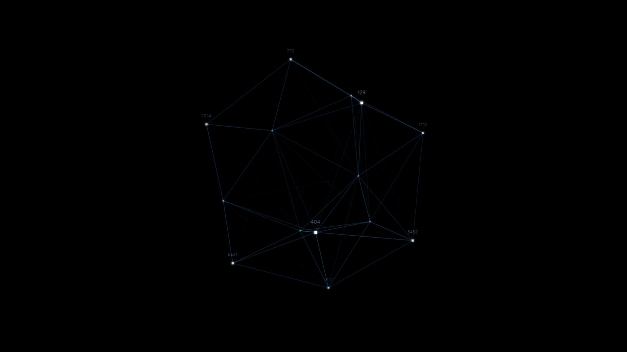 Abstract Digital Network Connection with Floating Data Nodes