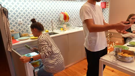 family dinner in a cozy kitchen