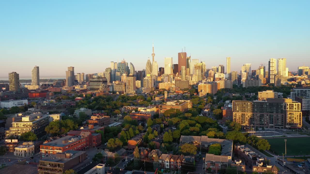 Toronto City Skyline Aerial View at Sunrise