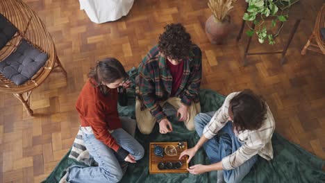 friends enjoying a tea ceremony at home