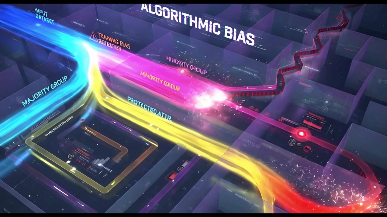 Abstract Visualization of Algorithmic Bias in Data Processing and AI