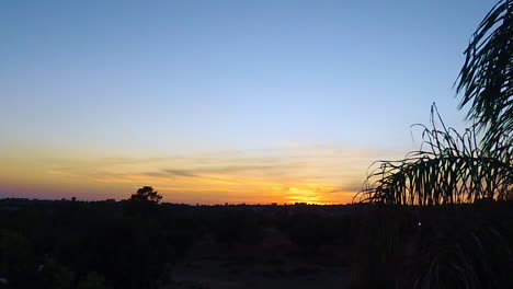 lapso de tiempo de otoño del cambio de color a medida que se pone el sol, en el clip meteorológico mediterráneo de chipre