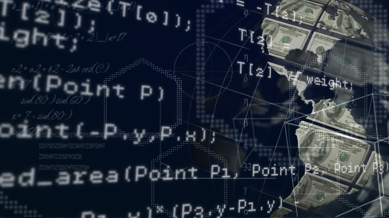 procesamiento de datos contra globo hecho de dólares estadounidenses