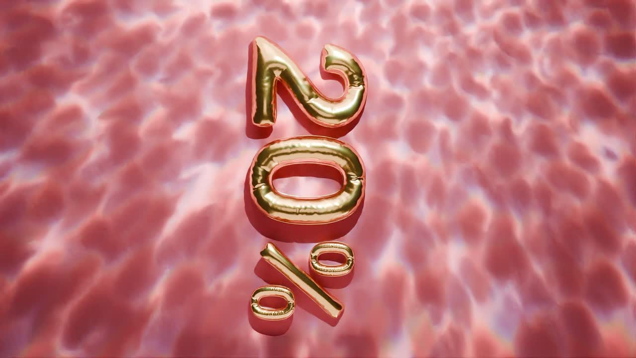 물 위에 떠다니는 황금색 20%의 물결은 빨간색 바탕에 수직으로 나타납니다.