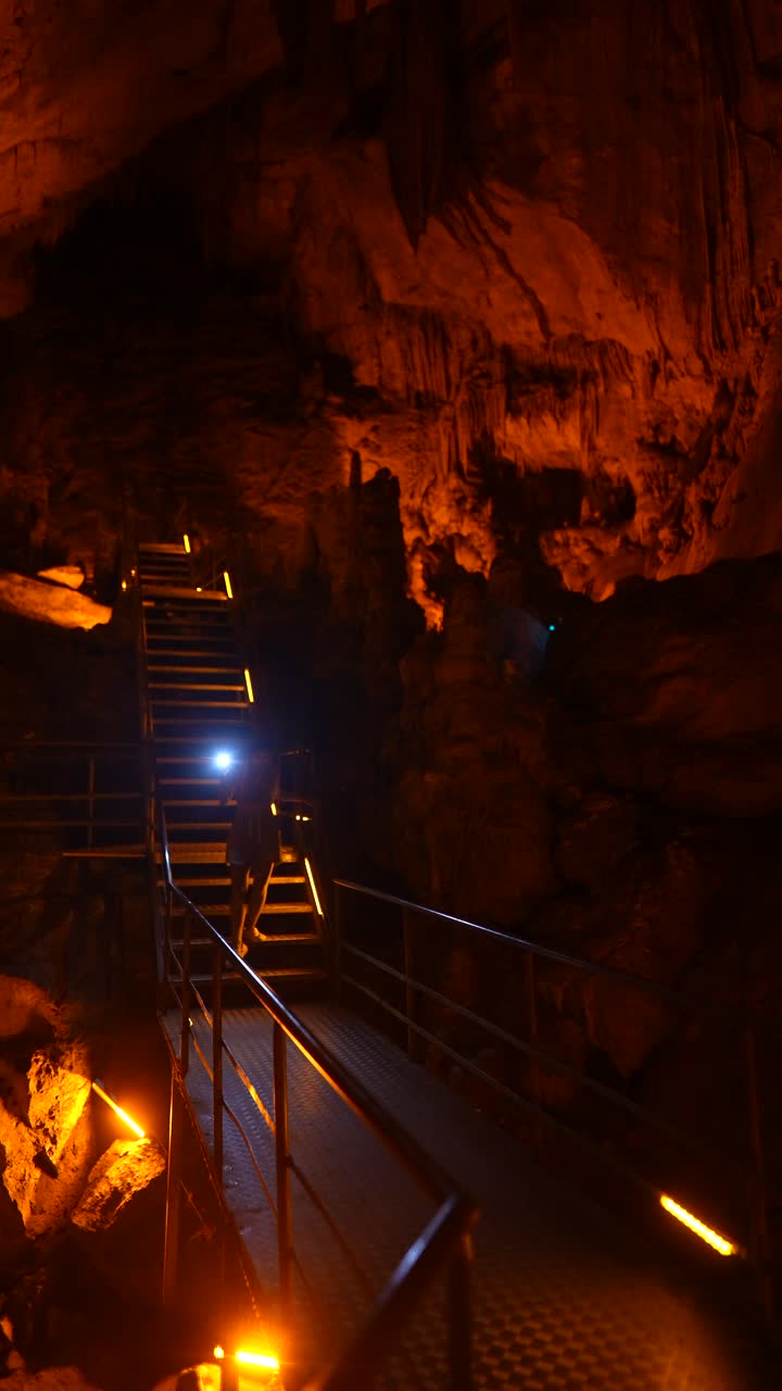 Exploring a Cave with a Guided Tour
