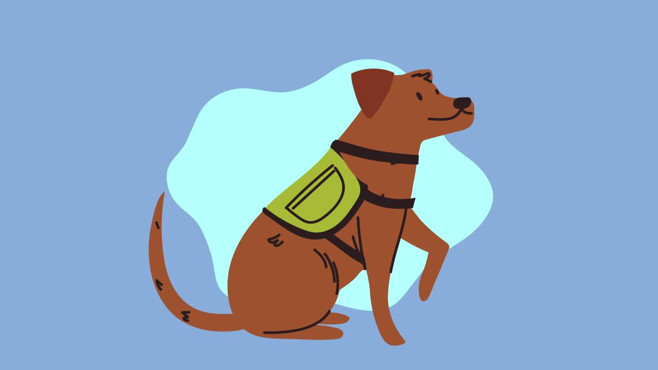 animación de la mascota del perro marrón