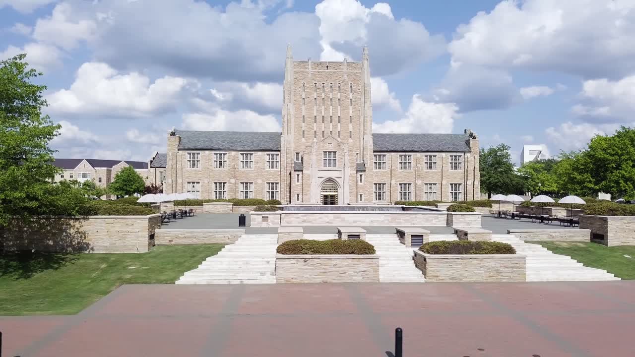 Tulsa University courtyard flight with drone