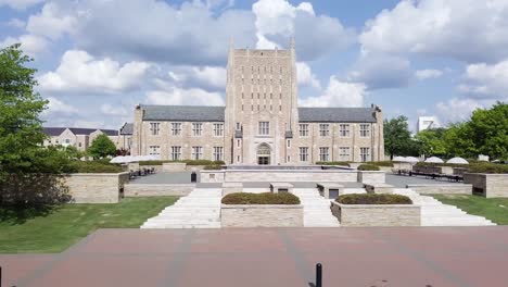 tulsa university courtyard flight with drone