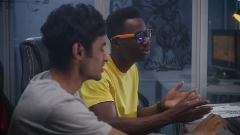 two designers collaborating on a design project