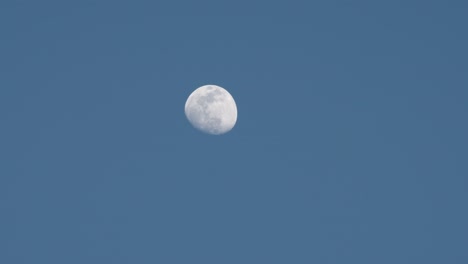 the moon glowing against a light blue sky