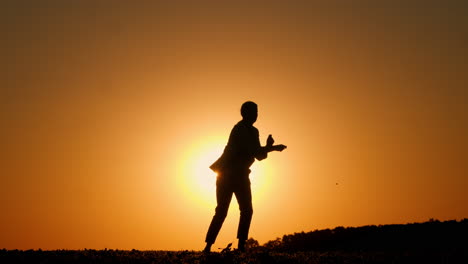 woman running at sunset silhouette