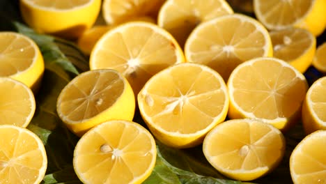 close-up of lemon slices