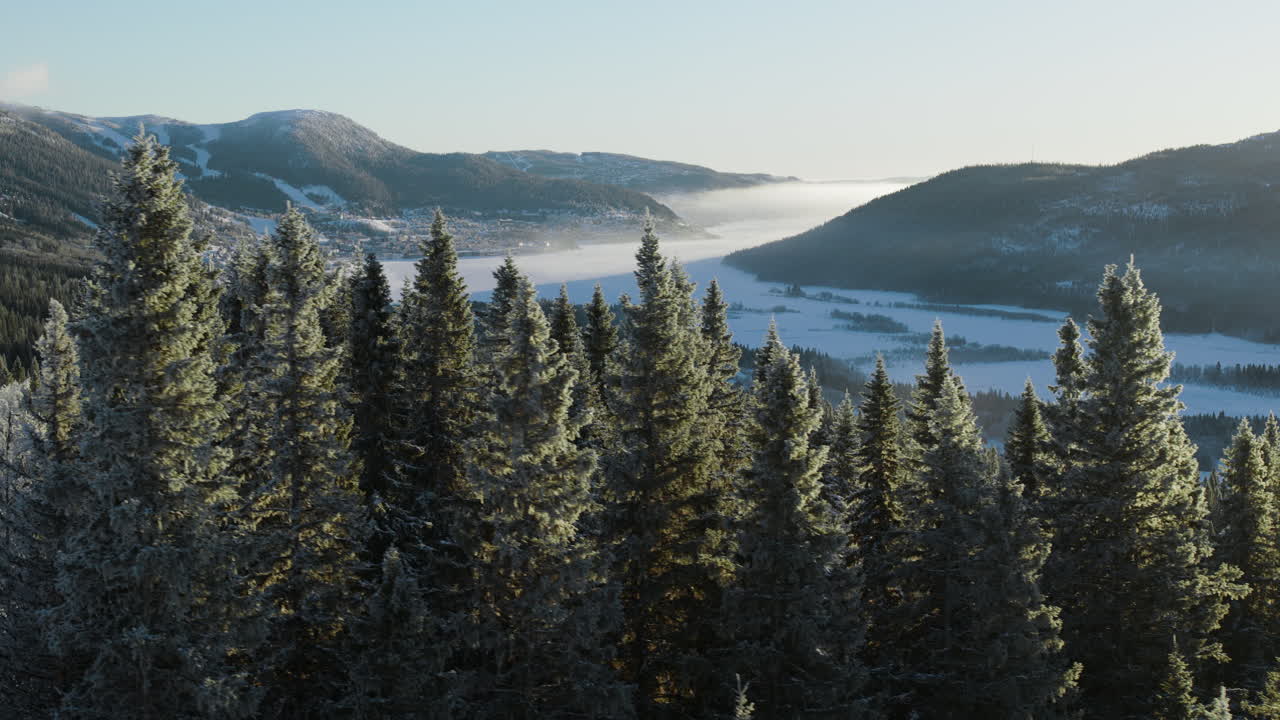 Drone shot of Åre village in Sweden