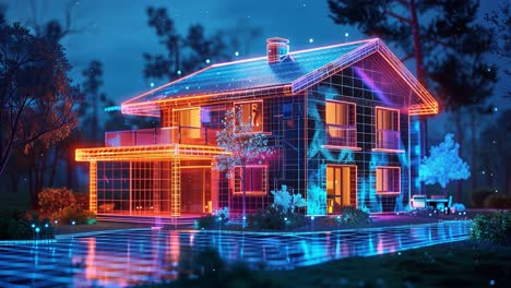 futuristic neon lit house design