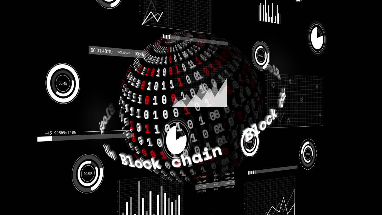 전 세계에 대한 바이너리 코딩 데이터 처리 애니메이션