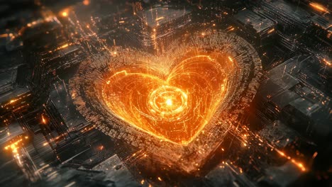 abstract heart of fire and light