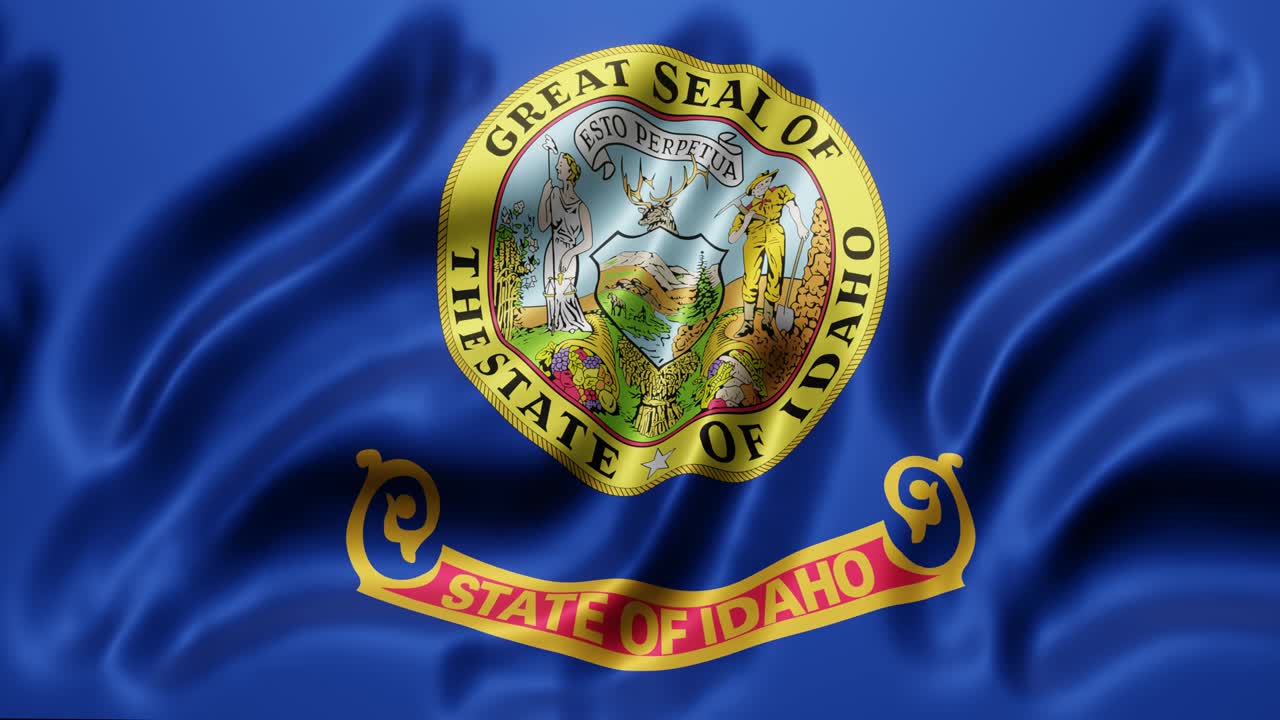 Bandiera dello Stato americano dell'Idaho sventolante.