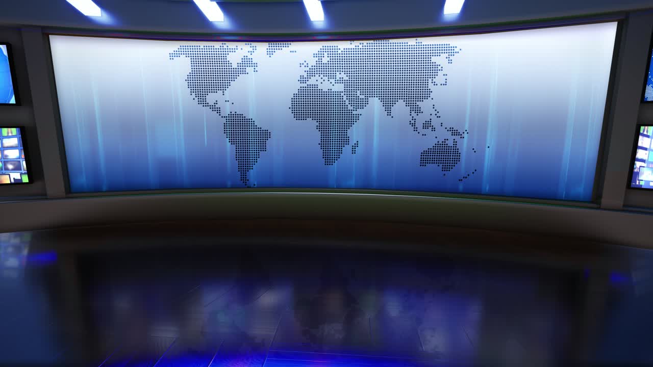 estudio de noticias virtual en 3d con fondo de pantalla verde