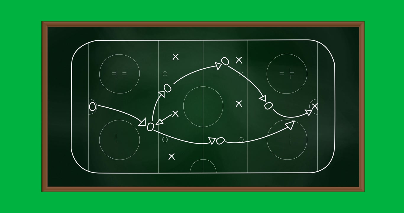 Animation of game plan on blackboard