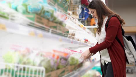 mujer comprando productos en una tienda de comestibles