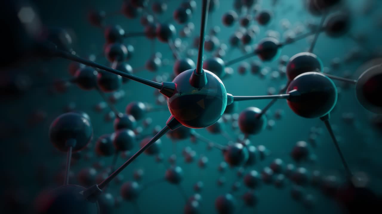 Abstract Molecular Structure With Connected Atoms And Bonds
