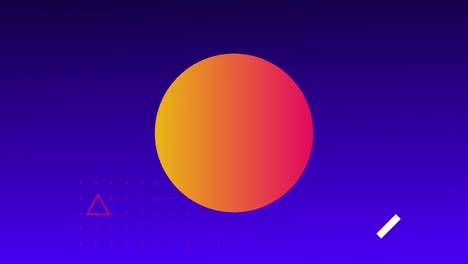 Orangefarbener-Ball-über-Sich-Bewegenden-Reihen-Von-Punkten-Und-Blauen-Kreisen