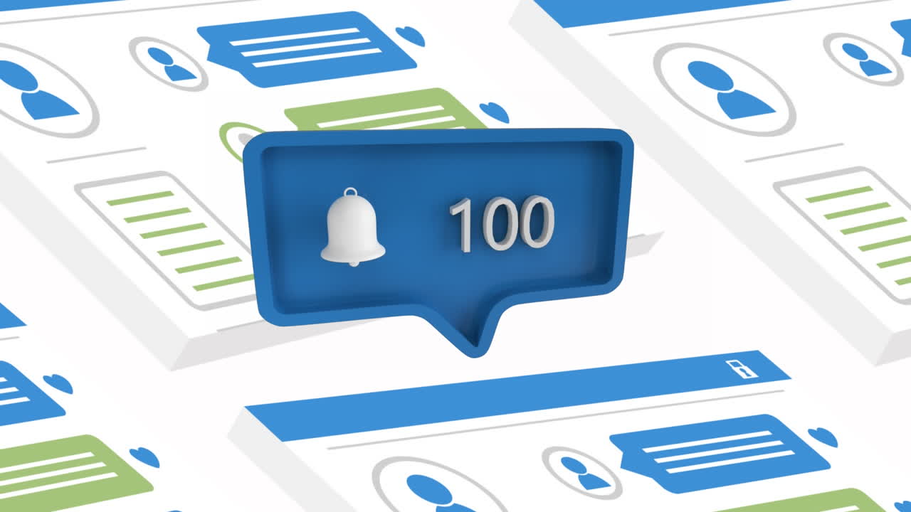 Bell icon with increasing count on social media