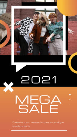 2021 mega sale poster with people