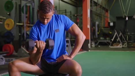 man exercising in a gym