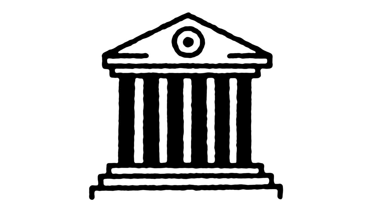 Animazione icona a linea stile doodle per Audizione del Senato.