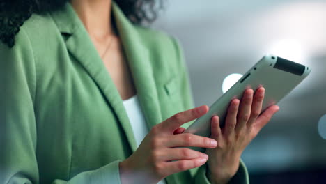 Hands,-tablet-and-research-with-a-business-black