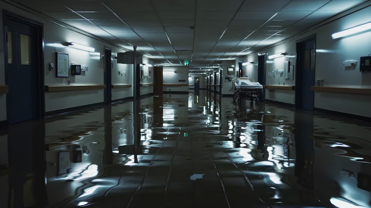 Flooded Hospital Corridor
