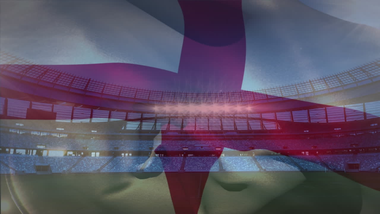 경기장 앞 에서  ⁇ 발 이 날아다니고 있다