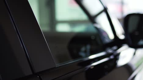 close-up view of a black luxury suv