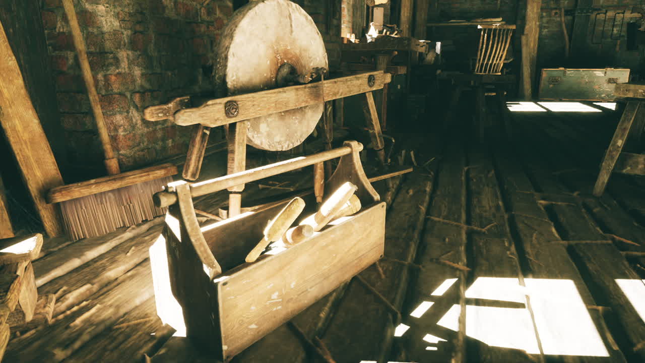 Old Wooden Workshop Interior