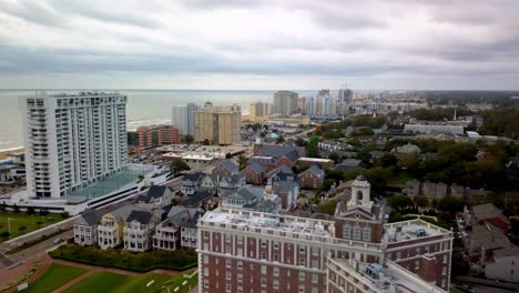 Virginia-Beach-Virginia-Aerial-flying-over-the-Cavalier-Hotel-in-4k