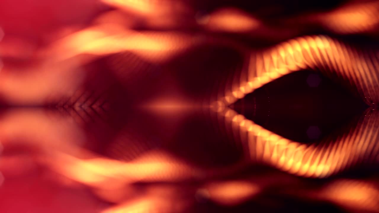 composición dorada compleja con partículas luminosas que forman estructuras onduladas en el aire. animación suave en bucle 4k 3d con partículas de brillo. microworld de ciencia ficción o fondo espacial. 5
