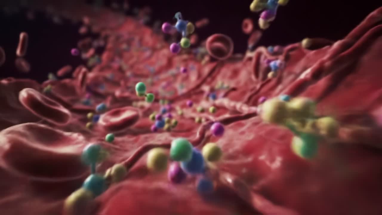 Exploring the Intricate World of Cellular Interactions: A Detailed Journey Through Microscopic Structures and Dynamic Molecular Movements Within the Human Body