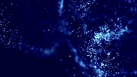 animación de fondo de movimiento abstracto partículas brillantes y polvo mágico que se forman en el flujo de ondas espaciales con rayos de luz.