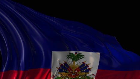 agitando la bandera de haiti