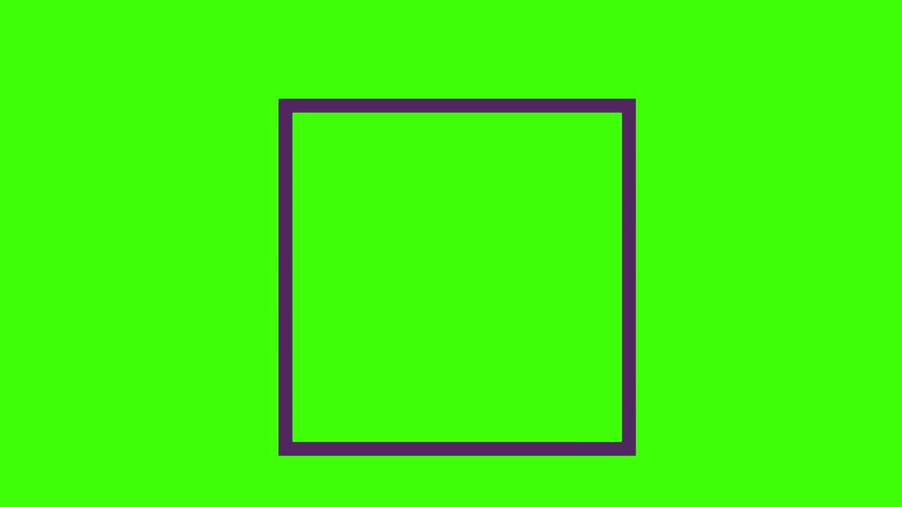 녹색 화면에 모양과 요소 아이콘의 애니메이션