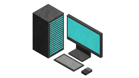 escritorio de computadora isométrica