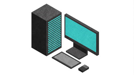 isometric computer desktop