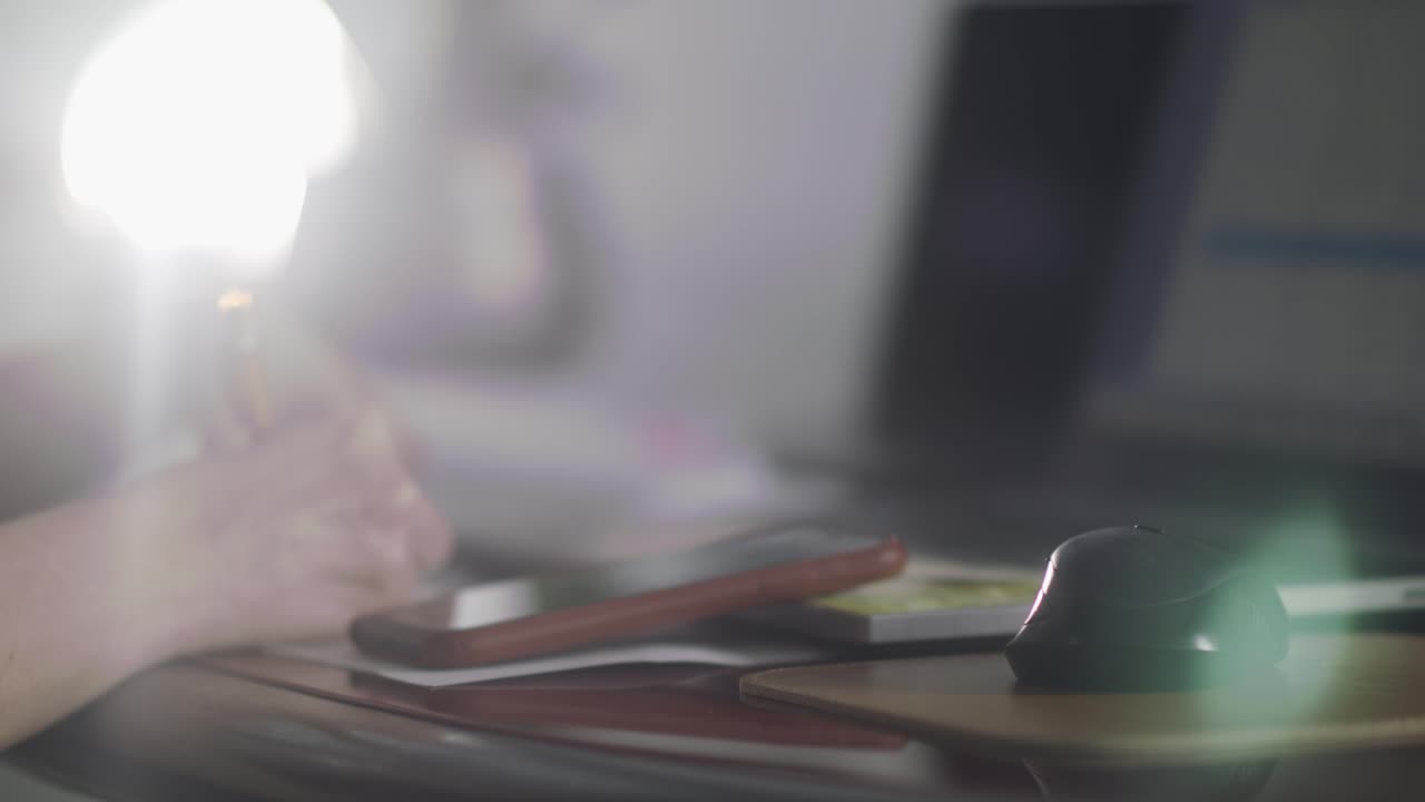 primer plano de manos femeninas escribiendo con un bolígrafo